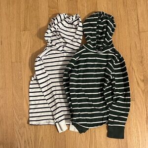 Striped Kids Hoodie Set - Black & Green